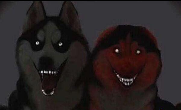 恐怖微笑狗图片吓人图片